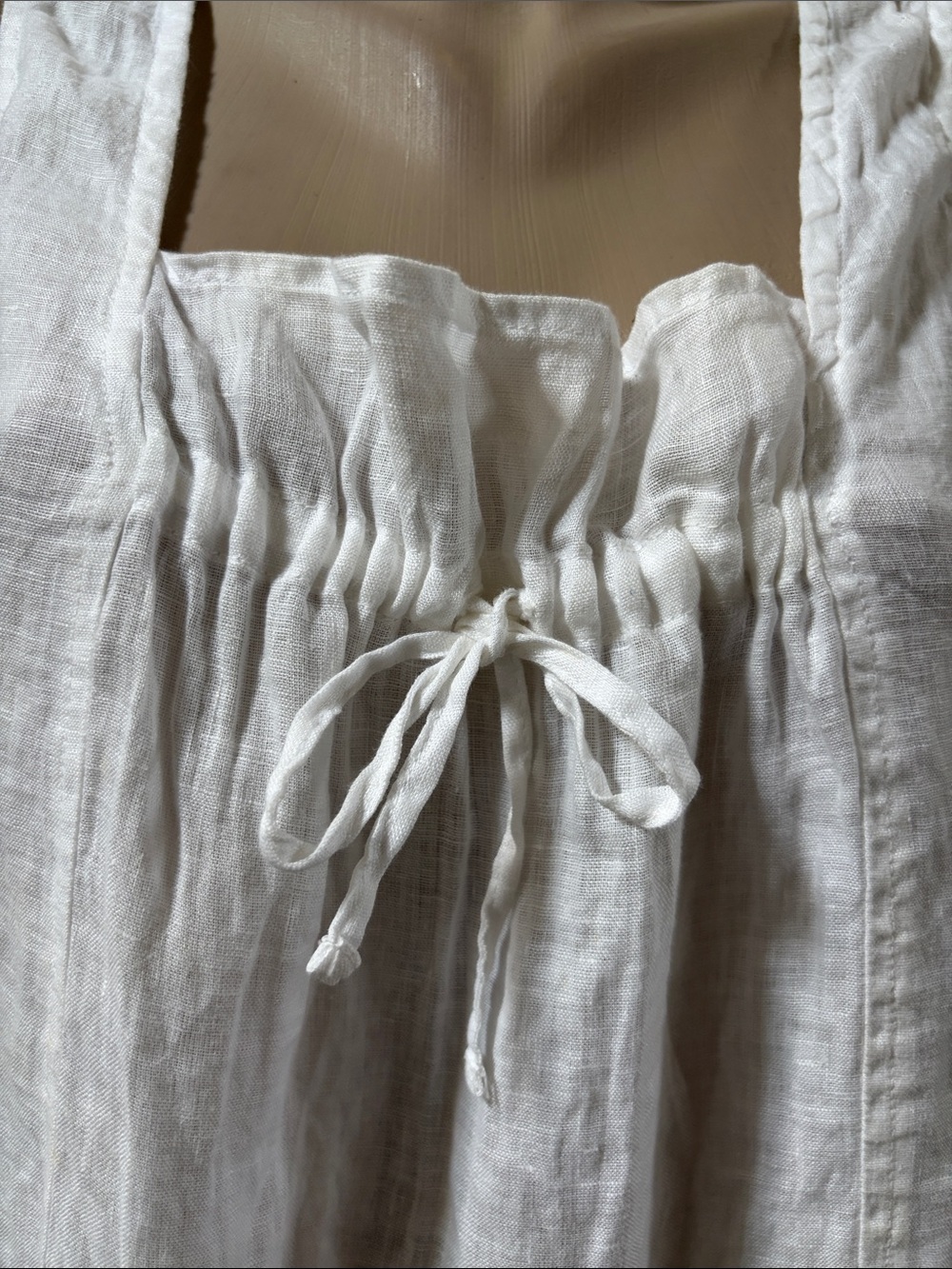 CP Shades White Linen Tie-Front Tank, small - Picture 2 of 6